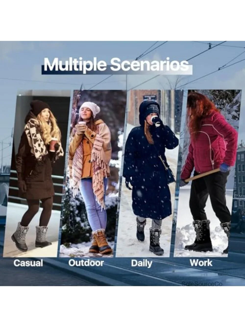Women's Winter Snow Boots Waterproof Insulated Faux Fur Duck Boots Outdoor